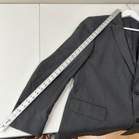 Pronto Uomo Blazer Mens 50L Gray Wool Blend Formal Suit Jacket 2 Button Career - Picture 8 of 12